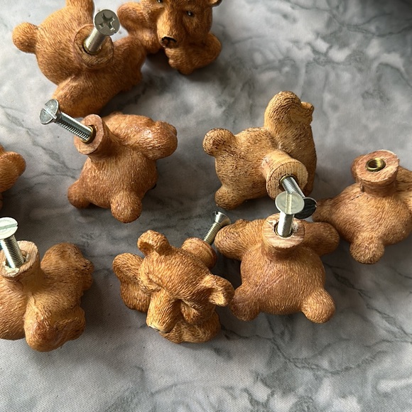 NINE Ceramic BEAR Drawer Pulls - Picture 3 of 9